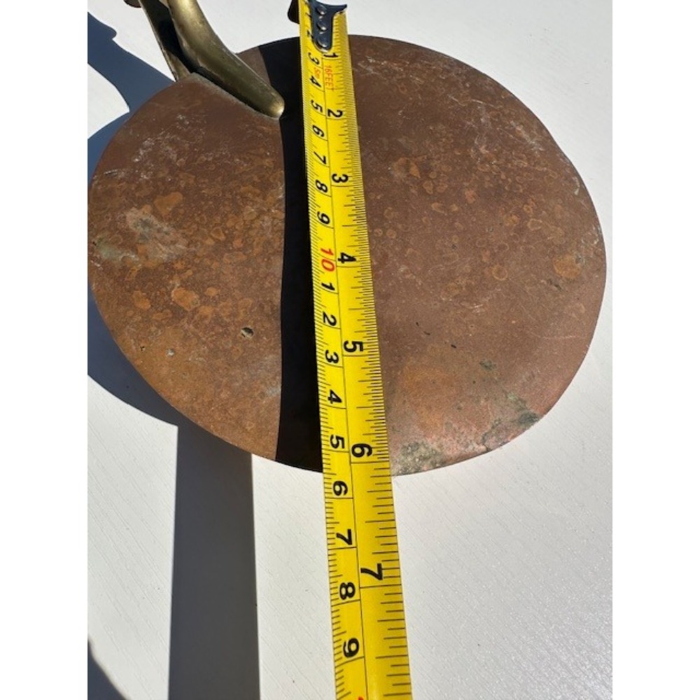Vintage Copper Silent Butler Brass Hinged Lid and Wood Handle 13.5‎ Inch - Picture 8 of 8